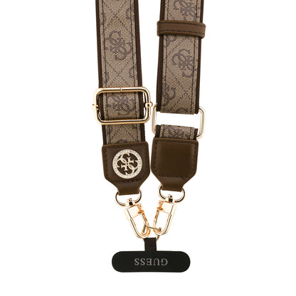 Guess Orijinal Lisanslı Taşlı 4G Metal Logolu Çapraz Vücut Telefon Askı Kayışı 150cm