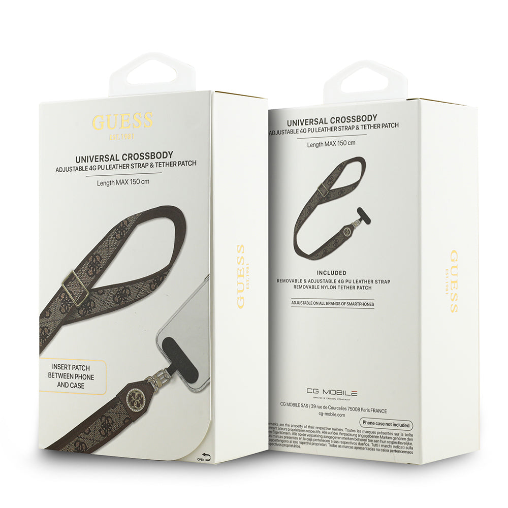 Guess Orijinal Lisanslı Taşlı 4G Metal Logolu Çapraz Vücut Telefon Askı Kayışı 150cm