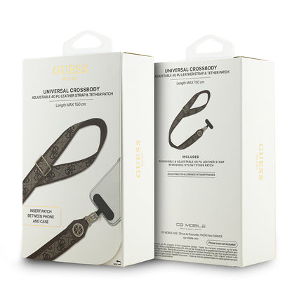 Guess Orijinal Lisanslı Taşlı 4G Metal Logolu Çapraz Vücut Telefon Askı Kayışı 150cm