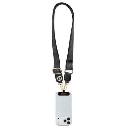 Guess Orijinal Lisanslı Taşlı 4G Metal Logolu Çapraz Vücut Telefon Askı Kayışı 150cm