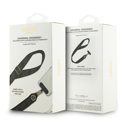 Guess Orijinal Lisanslı Taşlı 4G Metal Logolu Çapraz Vücut Telefon Askı Kayışı 150cm