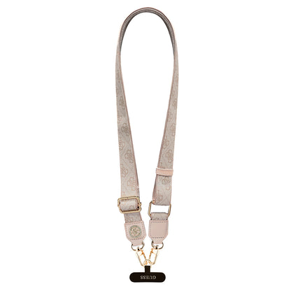 Guess Orijinal Lisanslı Taşlı 4G Metal Logolu Çapraz Vücut Telefon Askı Kayışı 150cm