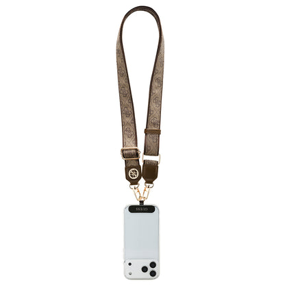 Guess Orijinal Lisanslı Taşlı 4G Metal Logolu Çapraz Vücut Telefon Askı Kayışı 150cm