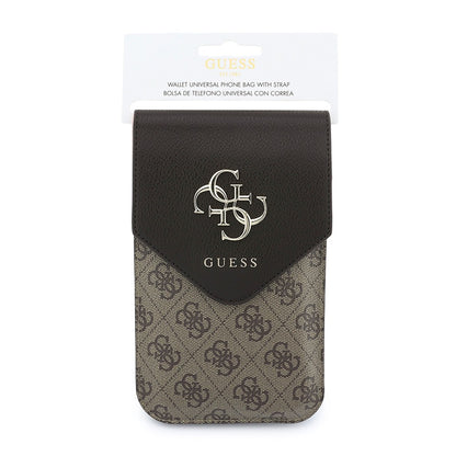 Guess Orijinal Lisanslı V Kılıf Tasarımlı 4G Desenli Büyük Logolu Kartlıklı Askılı Çanta
