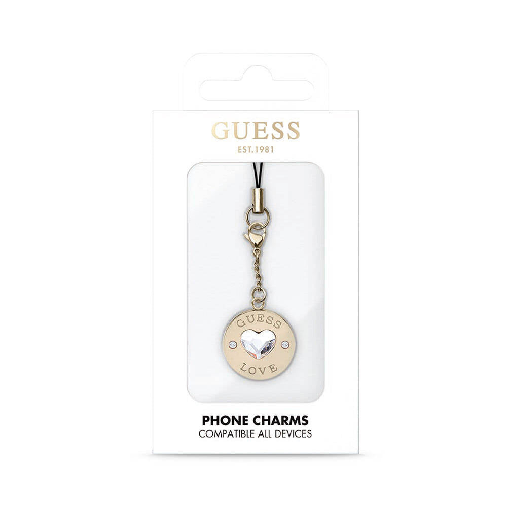 Guess orijinal Lisanslı Kalp Yapay Elmas Taşlı Telefon Askı İpi
