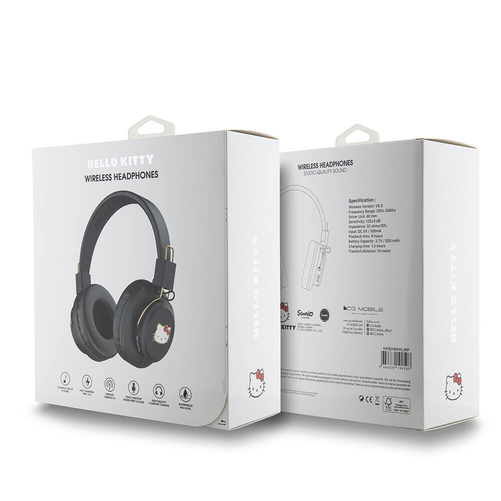 Hello Kitty Orijinal Lisanslı Ayarlanabilir Metal Kitty Logolu Yuvarlak Bluetooth 5.3 Kulaklık