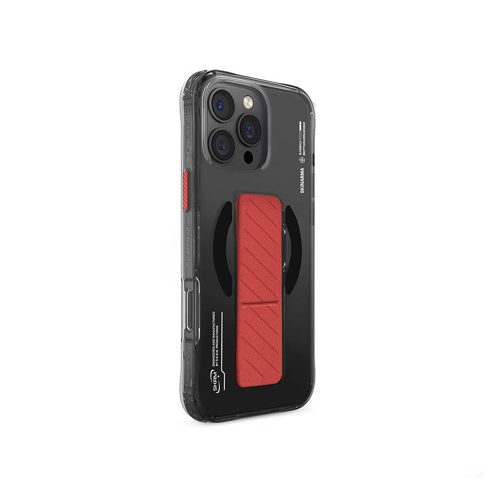 iPhone 16 Pro Kılıf M-safe Şarj Özellikli Teknoloji Desenli Standlı Skinarma Axon Kılıf