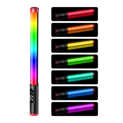 Jmary FM-128RGB OLED Ekran Göstergeli RGB Led Işıklı Su Geçirmez Aydınlatma Çubuğu