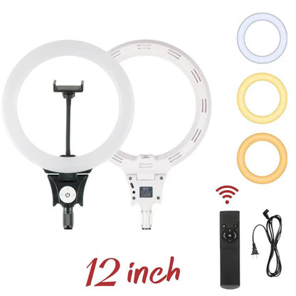 Jmary FM-12R Kumandalı 30cm Işıklı Telefon Tutucu Ring Light