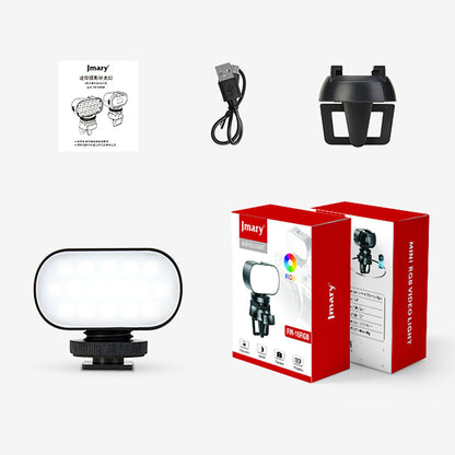 Jmary FM-16RGB Mandallı Dijital LED Göstergeli Telefon-Kamera Üstü RGB Lamba 750mAh