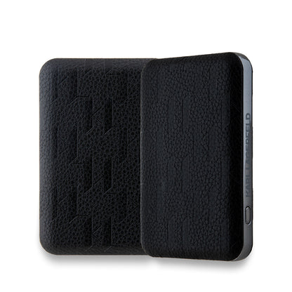 Karl Lagerfeld Orijinal Lisanslı M-safe Şarj Özellikli Led Işık Göstergeli Metal Logolu PU Deri Powerbank 5000mAh