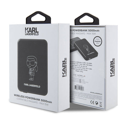Karl Lagerfeld Led Işıklı Göstergeli M-safe Magnetik Orijinal Lisanslı Powerbank 5000 Mah