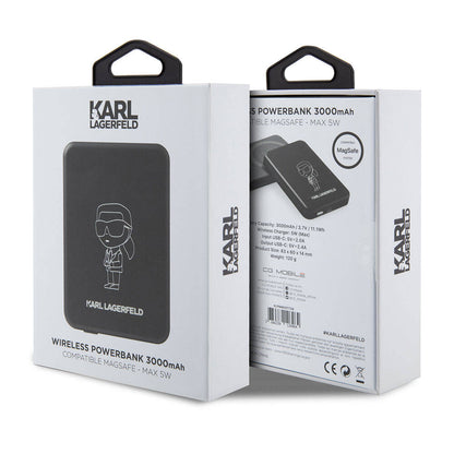 Karl Lagerfeld Led Işıklı Göstergeli M-safe Magnetik orijinal Lisanslı Powerbank 3000 Mah