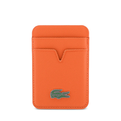 Lacoste Orijinal Lisanslı 2 Hazneli PU Pike Desenli İkonik Timsah Dokuma Logolu Magnetik Kartlık