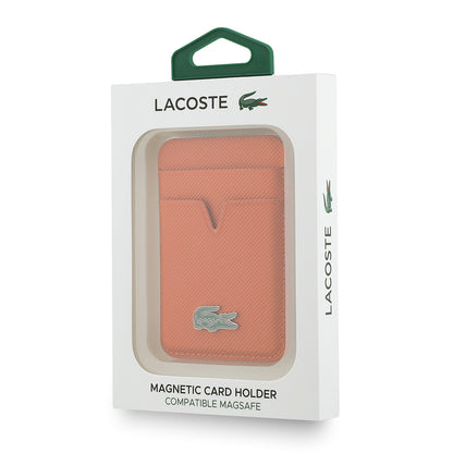 Lacoste Orijinal Lisanslı 2 Hazneli PU Pike Desenli İkonik Timsah Dokuma Logolu Magnetik Kartlık