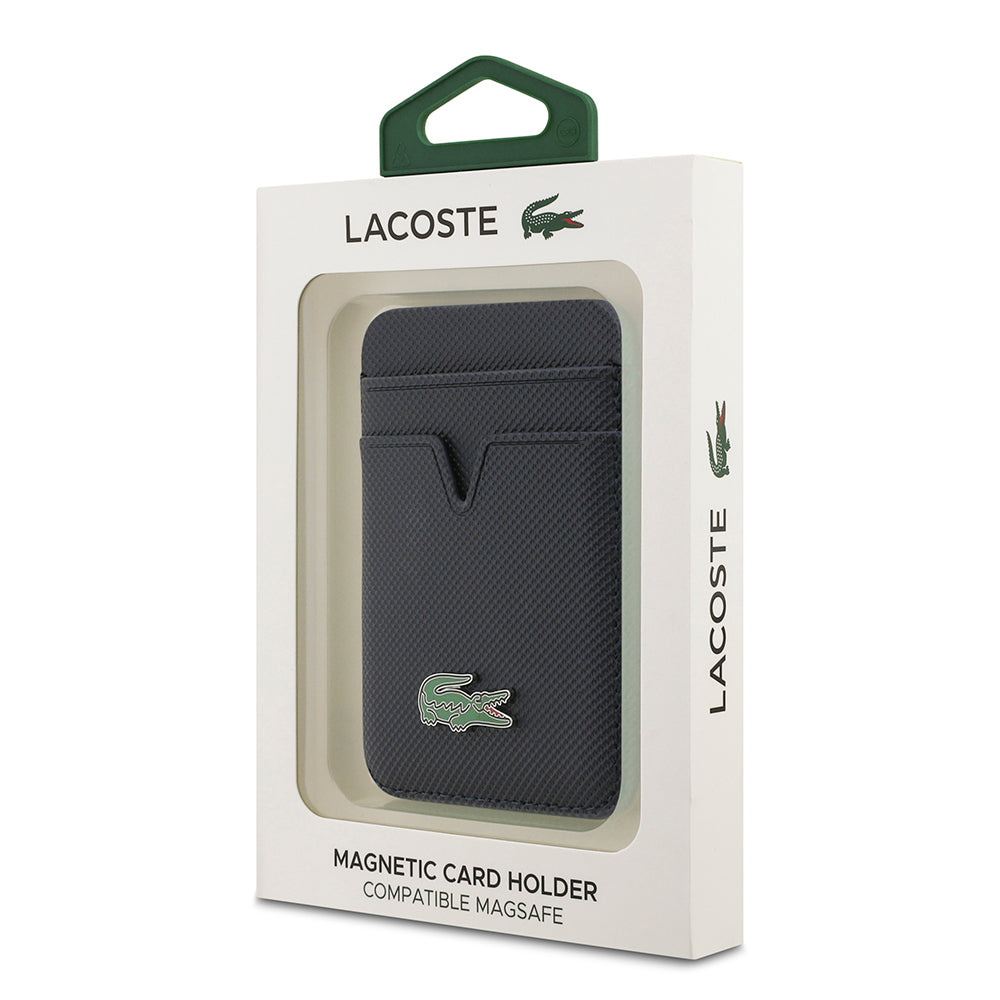 Lacoste Orijinal Lisanslı 2 Hazneli PU Pike Desenli İkonik Timsah Dokuma Logolu Magnetik Kartlık