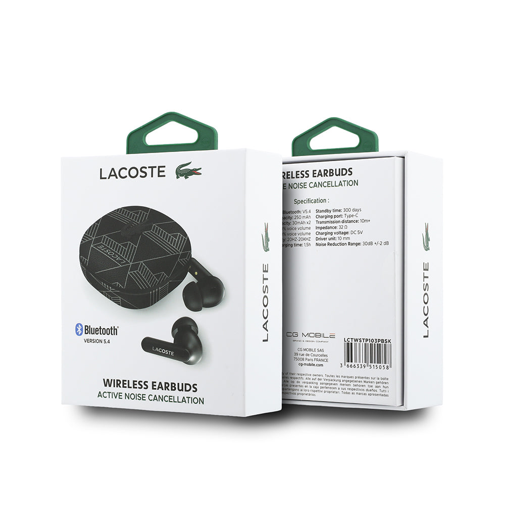 Lacoste Orijinal Lisanslı ANC/ENC Monogram Desenli TWS Kulak İçi Bluetooth Kulaklık v5.4