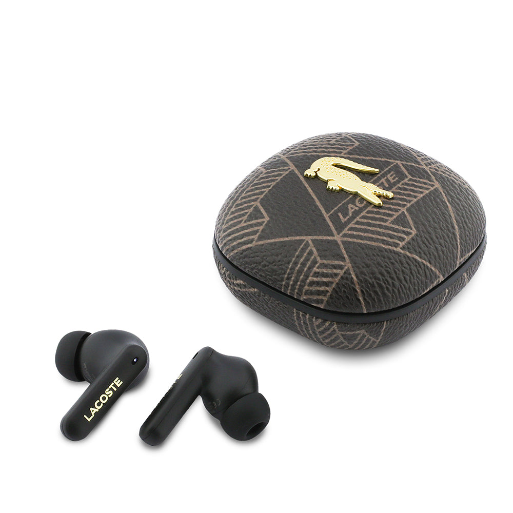 Lacoste Orijinal Lisanslı ANC/ENC Monogram Desenli TWS Kulak İçi Bluetooth Kulaklık v5.4