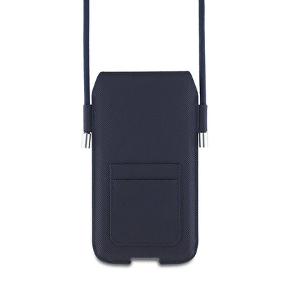 Lacoste Orijinal Lisanslı Çapraz Vücut Askılı PU Pike Desenli 6.7 inç'e Kadar Universal Kılıf