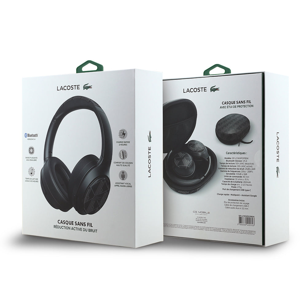 Lacoste Orijinal Lisanslı LH01 ANC Taşıma Çantalı Katlanabilir Kulak Üstü Bluetooth Kulaklık v5.4