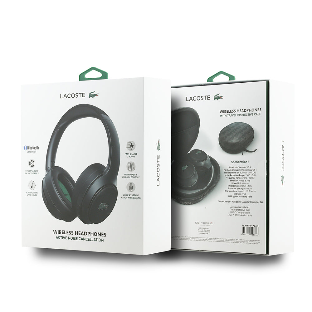 Lacoste Orijinal Lisanslı LH01 ANC Taşıma Çantalı Katlanabilir Kulak Üstü Bluetooth Kulaklık v5.4