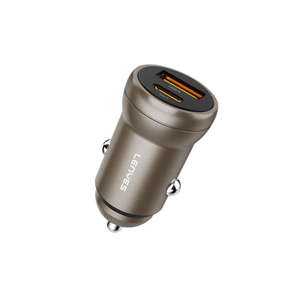 Lenyes CA63 Hızlı Şarj Özellikli Dual USB-A + Type-C Portlu PD Araç Şarj Aleti 30W