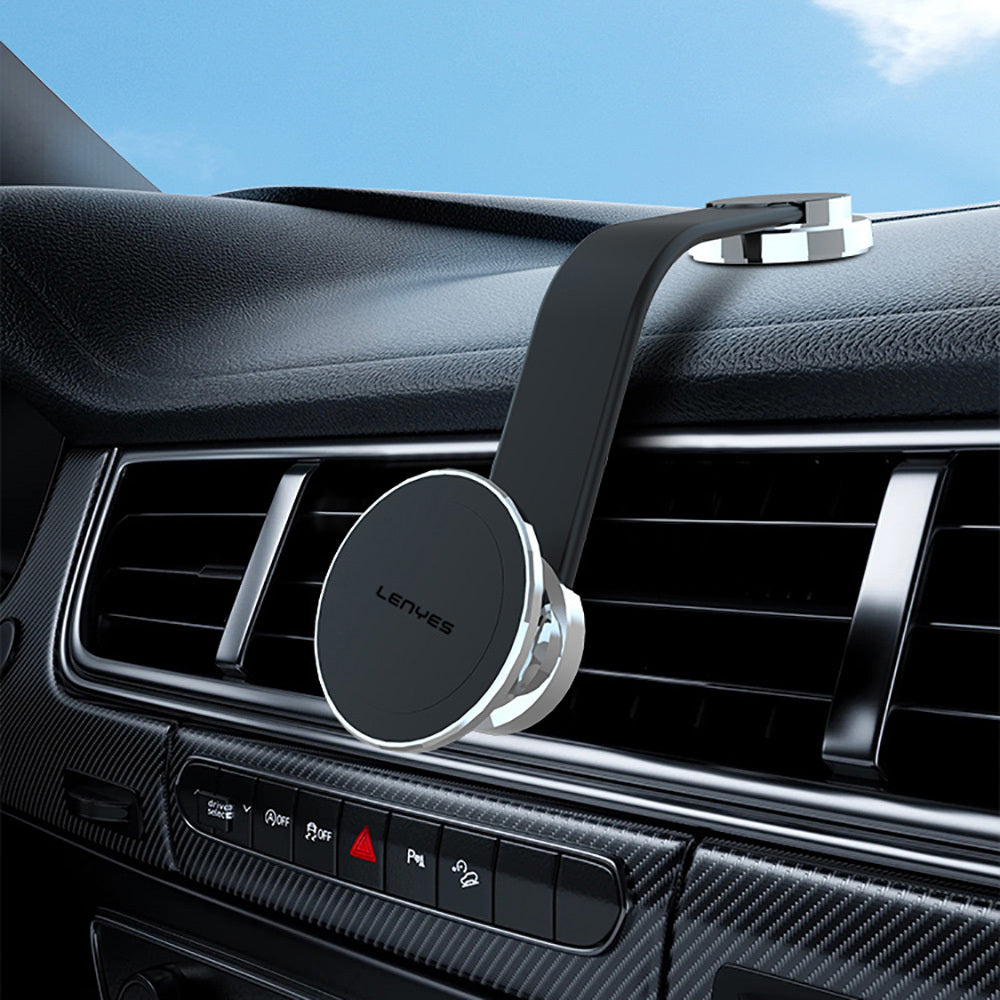Lenyes CR171 Magnetik M-safe Uyumlu Bükülebilen Eğimi ve Düz Zemin Araç Telefon Tutucu