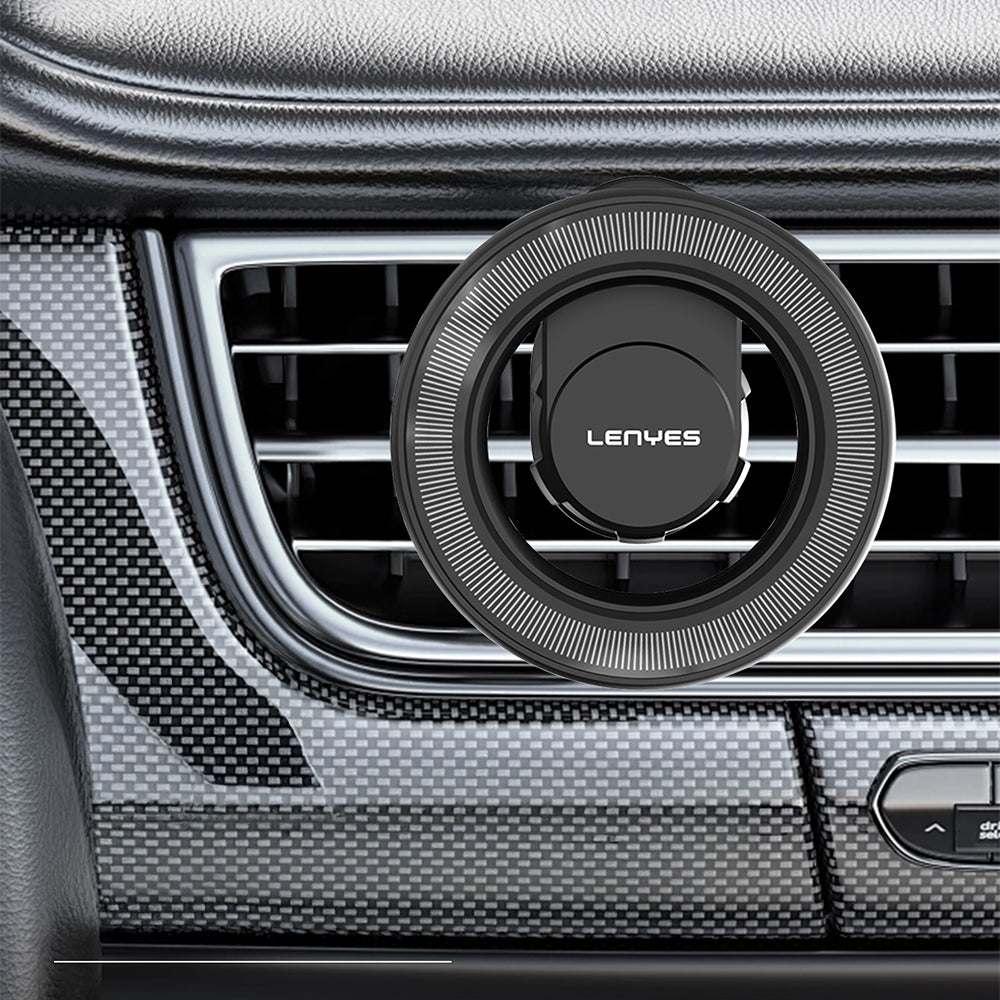 Lenyes CR183 M-safe Magnetik Özellikli 360 Derece Dönebilen Havalandırma Tasarım Araç Telefon Tutucu