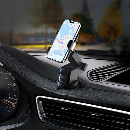 Lenyes CR195 Sarsıntı Önleyici 360° Derece Dönebilen Teleskopik Vantuzlu Tasarım Araç Telefon Tutucu