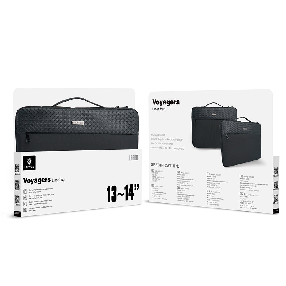 Lenyes LB555 Voyagers Serisi 1200D Su Geçirmez 13-14 inç Laptop Çantası