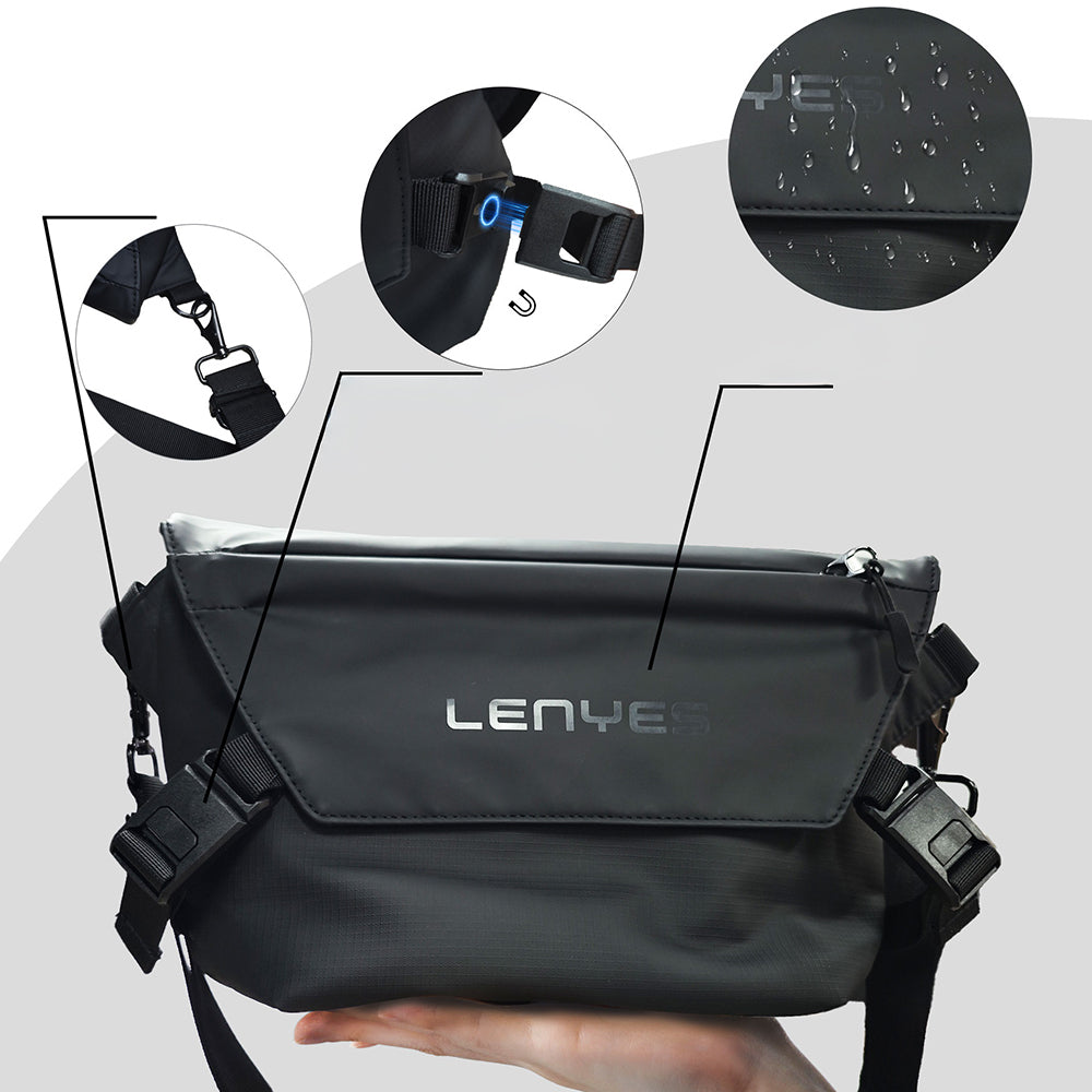 Lenyes LB563 Dreamer Crossbody Serisi Su Geçirmez Deri Tasarımlı Çapraz Vücut Çantası