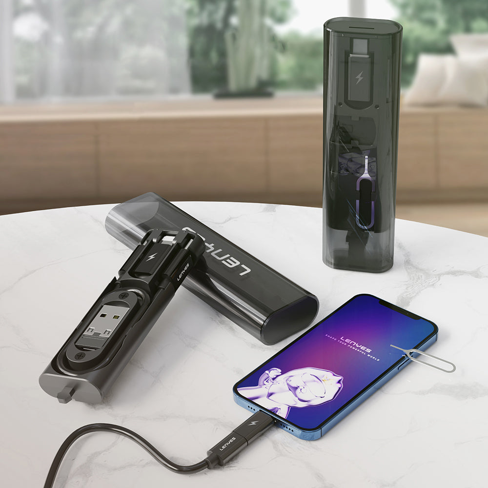 Lenyes LB605 5in1 Type-C to Type-C Kablolu 60W Çevirici Adaptör Seti Saklama Kutusu