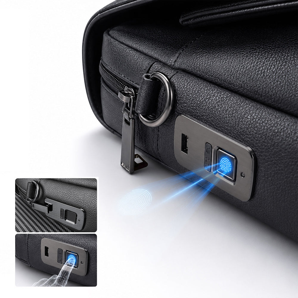 Lenyes LB733 Vesnara Serisi Parmak İzi Kilitli Su Geçirmez 16 inç Laptop Çantası