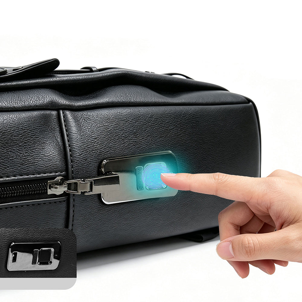 Lenyes LB735 Vesnara Serisi Parmak İzi Kilitli Su Geçirmez 15 inç Laptop ve Notebook Sırt Çantası