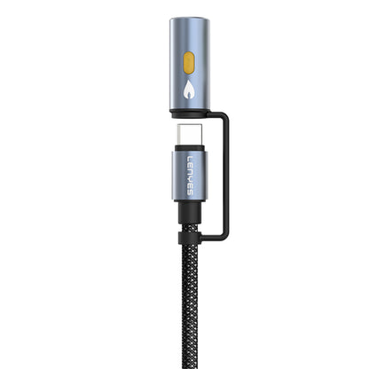 Lenyes LC111 Çoklu Şarj Kablolu Fener Ve Çakmaklık Özellikli 4in1 Kablo 60W 1M