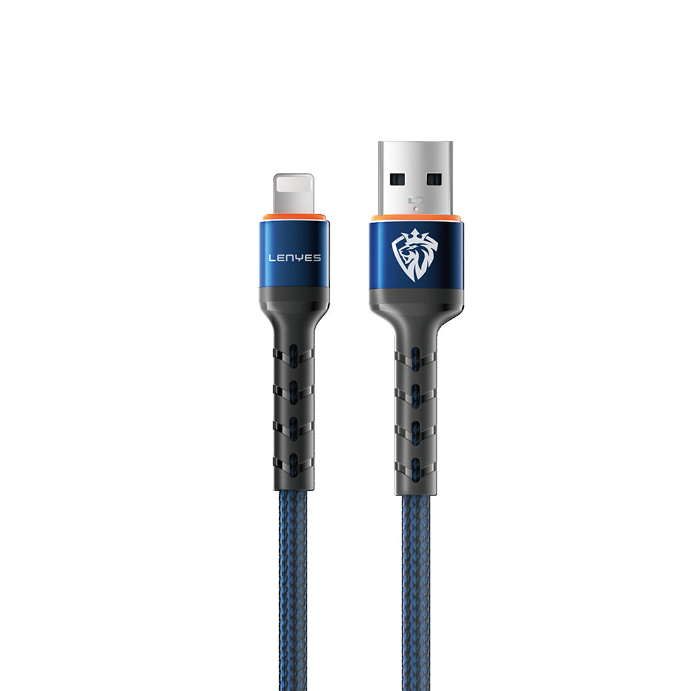 Lenyes LC515 USB-A to Lightning Hızlı Şarj Özellikli Örgülü Data ve Şarj Kablosu 3A 1M