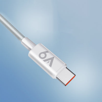 Lenyes LC518 USB-A to Type-C 6A Örgü Tasarımlı Hızlı Şarj Özellikli Data ve Şarj Kablosu 66W 1M