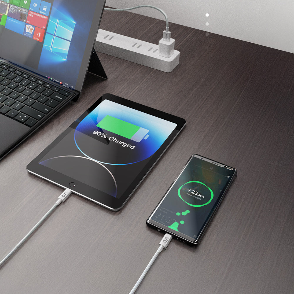 Lenyes LC518 USB-A to Type-C 6A Örgü Tasarımlı Hızlı Şarj Özellikli Data ve Şarj Kablosu 66W 1M