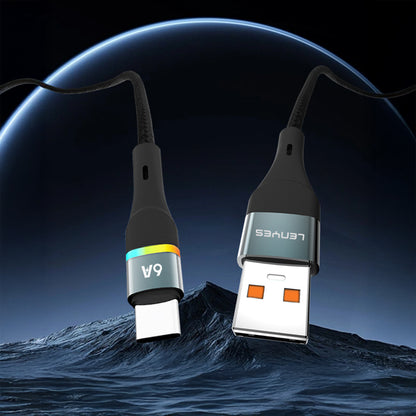 Lenyes LC520 USB-A to Type-C 6A Örgü Tasarımlı Hızlı Şarj Özellikli Data ve Şarj Kablosu 66W 1M