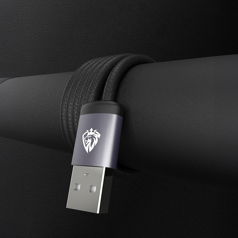 Lenyes LC537 USB-A to Micro Hızlı Şarj Özellikli Örgülü Data ve Şarj Kablosu 10W 1M