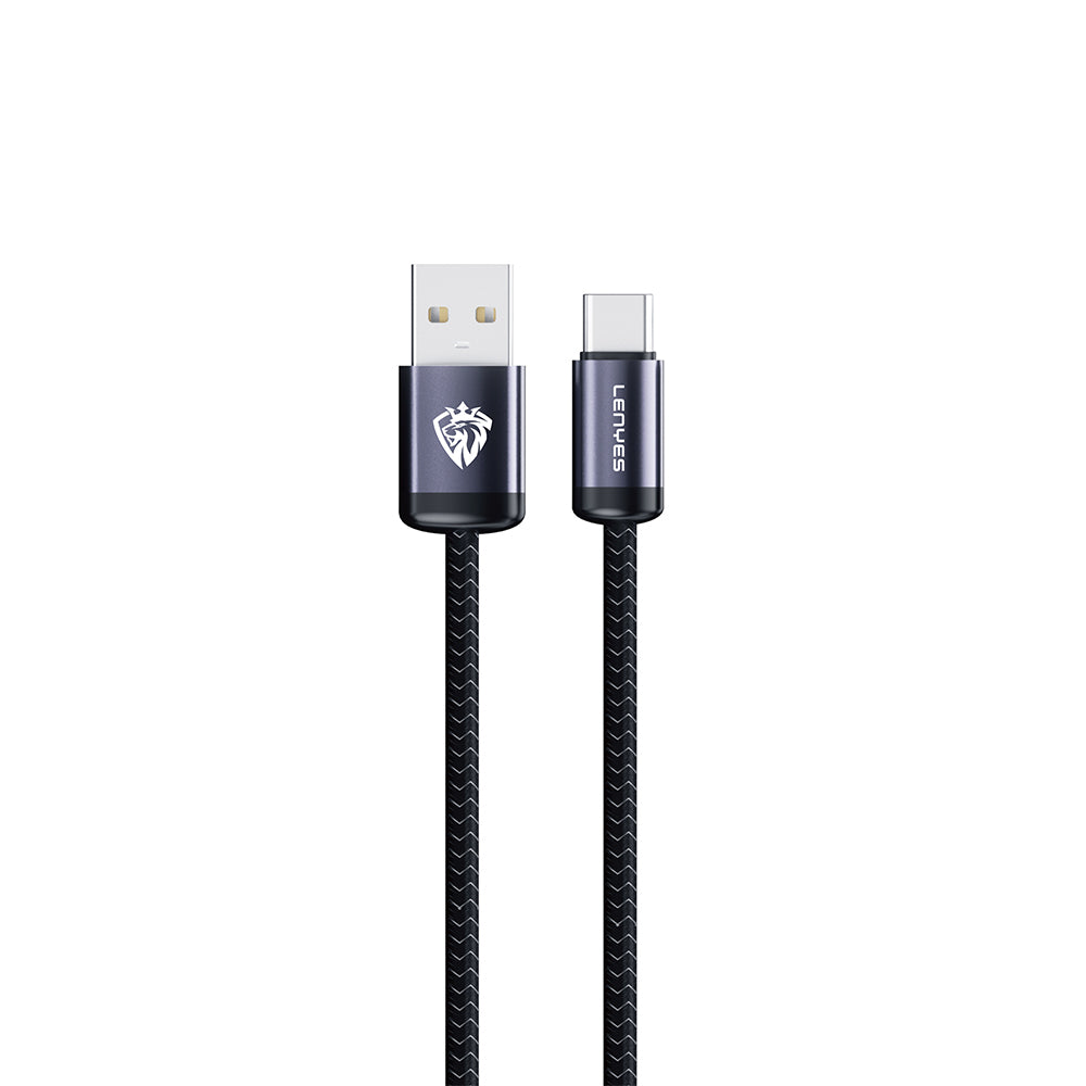 Lenyes LC537 USB-A to Type-C Örgü Tasarımlı Hızlı Şarj Özellikli Data ve Şarj Kablosu 10W 1M