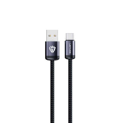 Lenyes LC537 USB-A to Type-C Örgü Tasarımlı Hızlı Şarj Özellikli Data ve Şarj Kablosu 10W 1M