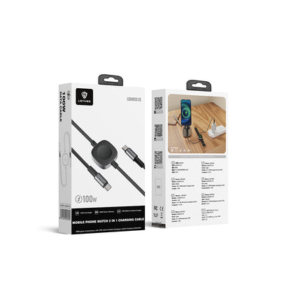 Lenyes LC540 Type-C to Type-C + Akıllı Saat Şarj Kablosu 100W 1.2M