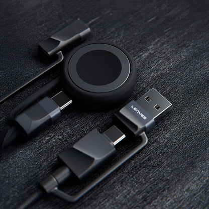 Lenyes LC541 USB-A + Type-C to Lightning – Type-C – Akıllı Saat Şarj Kablosu 60W 1M