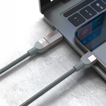 Lenyes LC543 4in1 Hızlı Şarj Özellikli USB-A - Type-C + Type-C to Lightning Data ve Şarj Kablosu 240W 1M