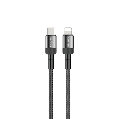 Lenyes LC546 Type-C to Lightning Örgü Tasarımlı Hızlı Şarj Özellikli Data ve Şarj Kablosu 27W 1M
