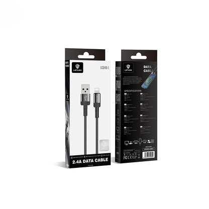Lenyes LC546 USB-A to Lightning Örgü Tasarımlı Hızlı Şarj Özellikli Data ve Şarj Kablosu 12W 1M