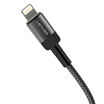 Lenyes LC546 USB-A to Lightning Örgü Tasarımlı Hızlı Şarj Özellikli Data ve Şarj Kablosu 12W 1M