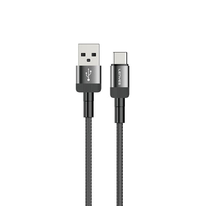 Lenyes LC546 USB-A to Type-C Örgü Tasarımlı Hızlı Şarj Özellikli Data ve Şarj Kablosu 12W 1M