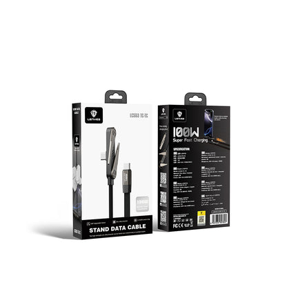 Lenyes LC553 Type-C to Type-C E-MARK Çipli Standlı Data ve Şarj Kablosu 100W 1M